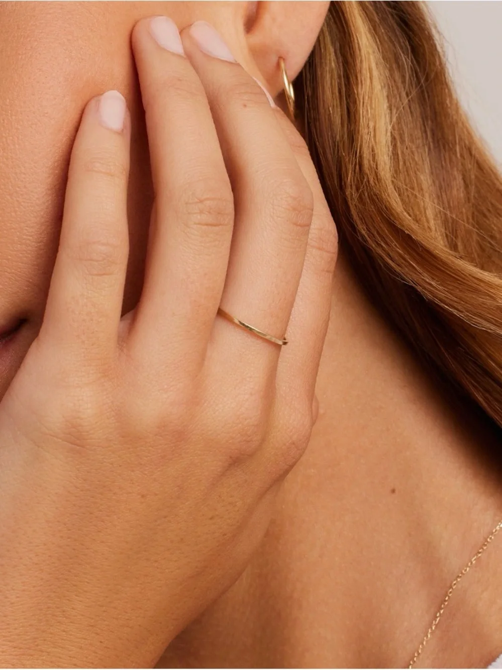 NWT Gorjana Slim 14K Gold Rose Stacking Ring - 7